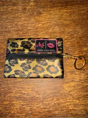 EUC Makeup Junkie Bag leopard mini bag - like new condition